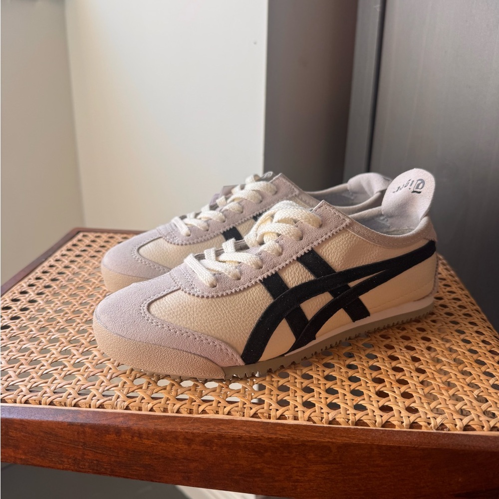 Beige and Black Sneakers